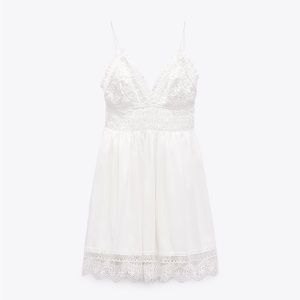 White Zara Crotchet Dress